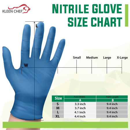 Kleen Chef Nitrile Disposable Gloves, Synthetic Nitrile Latex, Powder-Free, M, 100 PK, Blue KC-MS-M-DNG-1BL